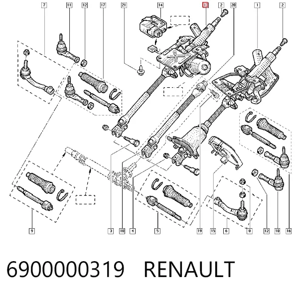 Рулевая колонка 6900000319 Renault (RVI)