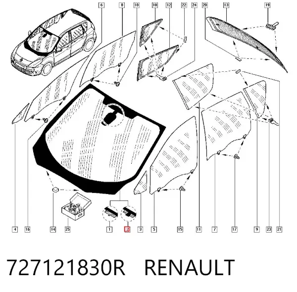 Лобовое стекло 727121830R Renault (RVI)