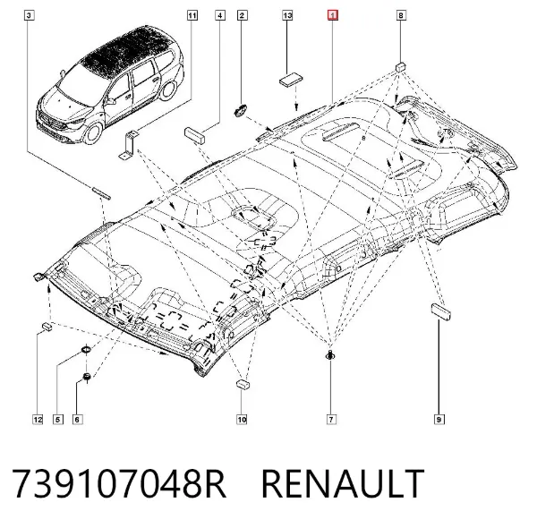 Обивка крыши (потолок) 739107048R Renault (RVI)