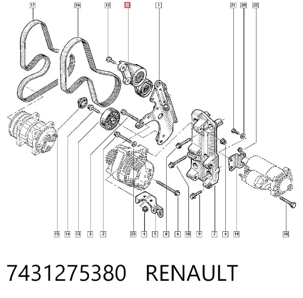 Натяжитель приводного ремня 7431275380 Renault (RVI)