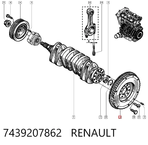 Маховик 7439207862 Renault (RVI)
