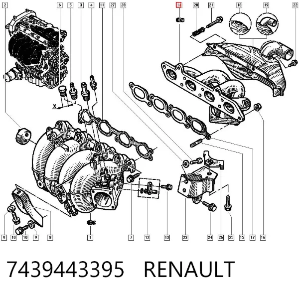Выпускной коллектор 7439443395 Renault (RVI)