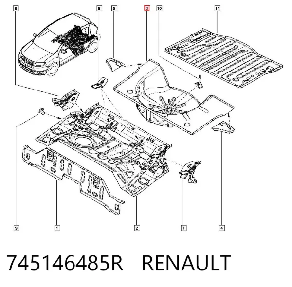 Днище багажника (ниша запасного колеса) 745146485R Renault (RVI)