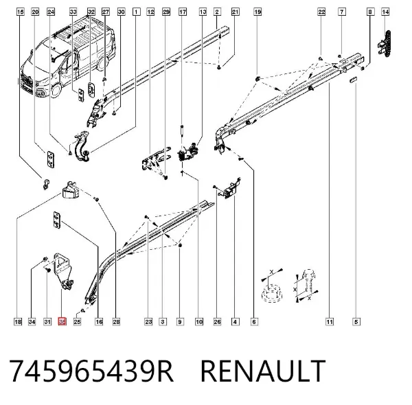 Ролик двери боковой (сдвижной) правый нижний 745965439R Renault (RVI)