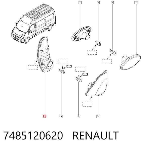 Указатель поворота зеркала правый 7485120620 Renault (RVI)