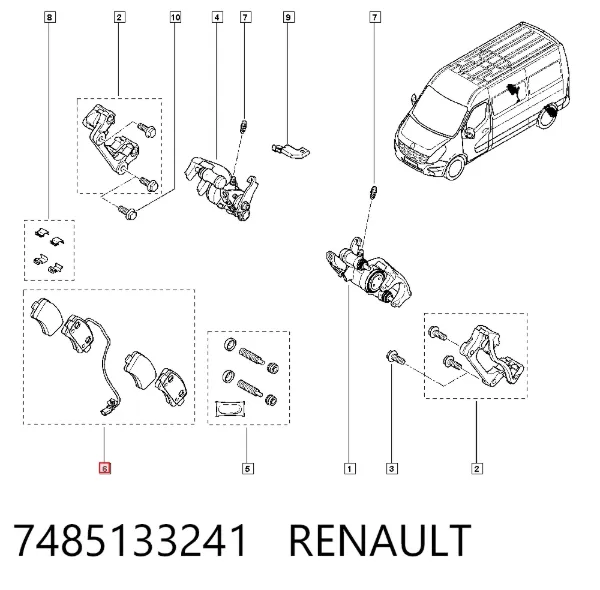 Задние тормозные колодки 7485133241 Renault (RVI)