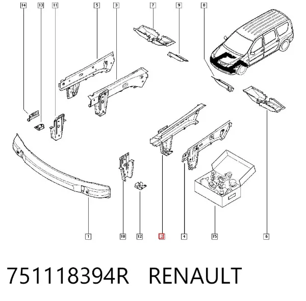 Лонжерон левый 751118394R Renault (RVI)