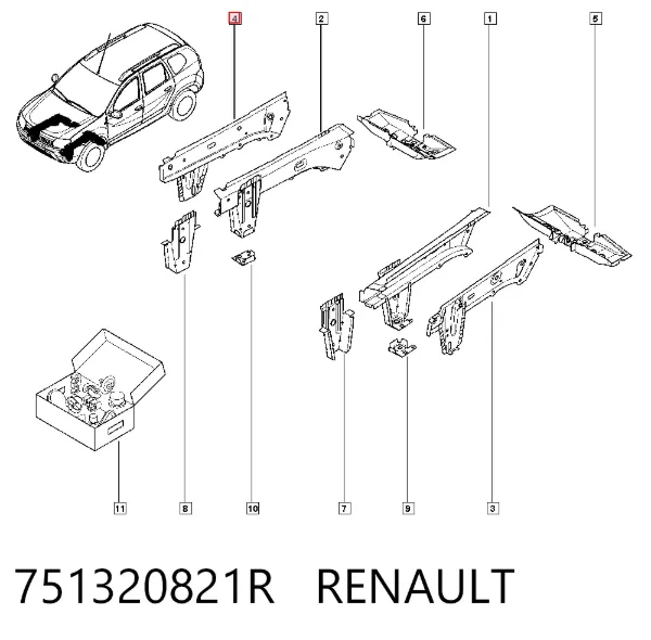 Усилитель переднего лонжерона 751320821R Renault (RVI)