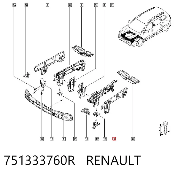 Усилитель переднего лонжерона 751333760R Renault (RVI)