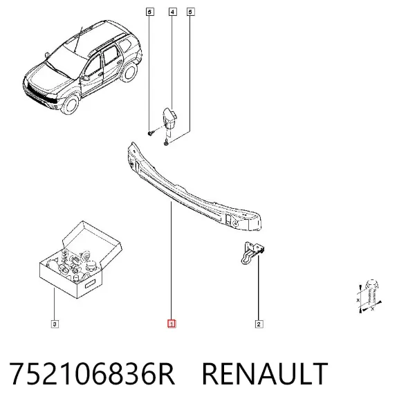Усилитель переднего бампера 752106836R Renault (RVI)