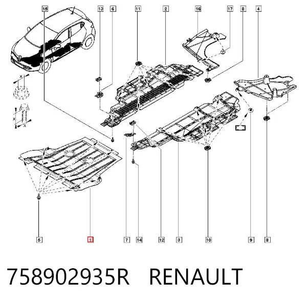 Защита двигателя 758902935R Renault (RVI)