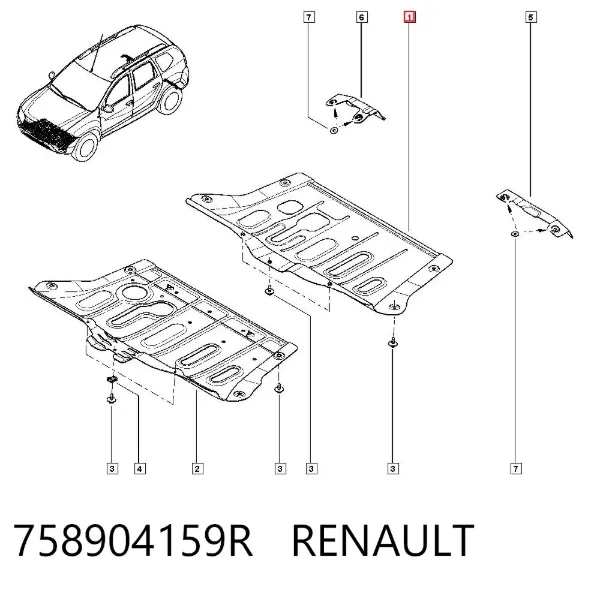 Защита двигателя 758904159R Renault (RVI)