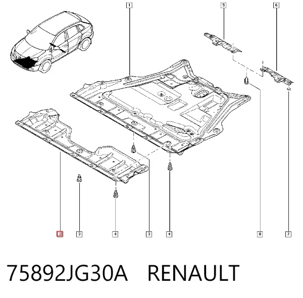 Защита бампера переднего 75892JG30A Renault (RVI)