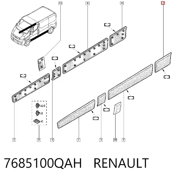 Молдинг крыла заднего левого 7685100QAH Renault (RVI)