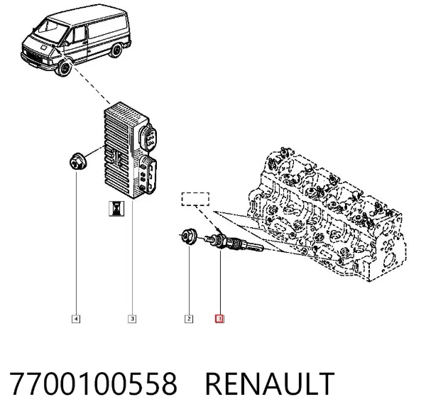 Свечи накала 7700100558 Renault (RVI)