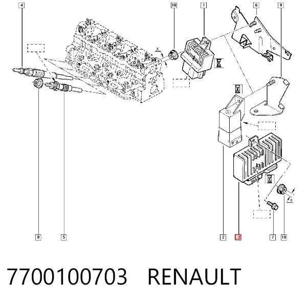Реле свечей накала 7700100703 Renault (RVI)