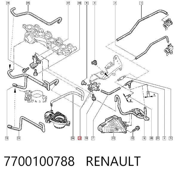 Клапан соленоид регулирования заслонки EGR 7700100788 Renault (RVI)