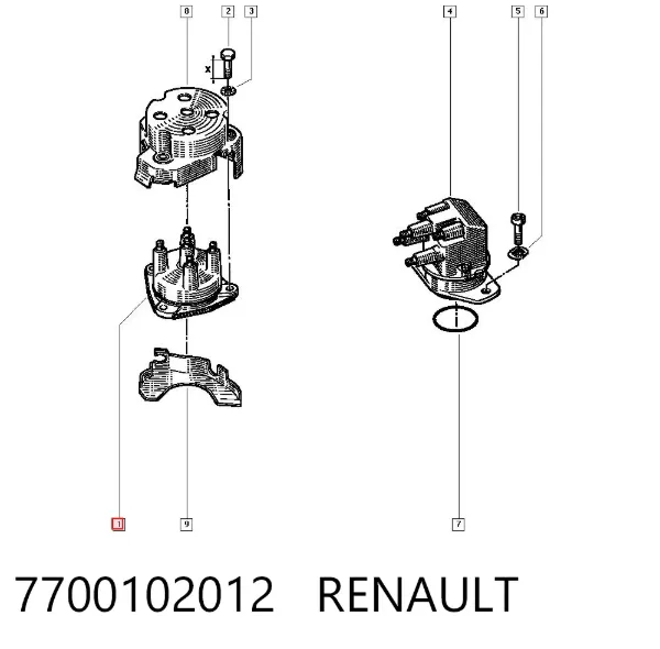 Крышка трамблера 7700102012 Renault (RVI)