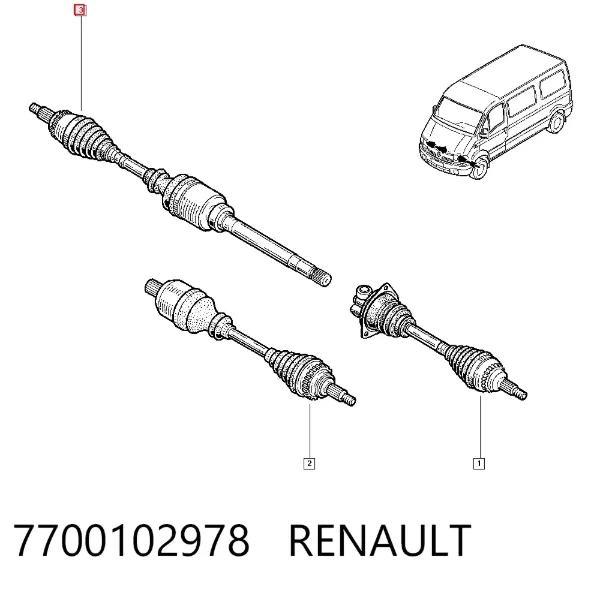Левая полуось 7700102978 Renault (RVI)