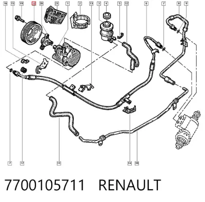 Шкив насоса ГУР RENAULT 7700105711