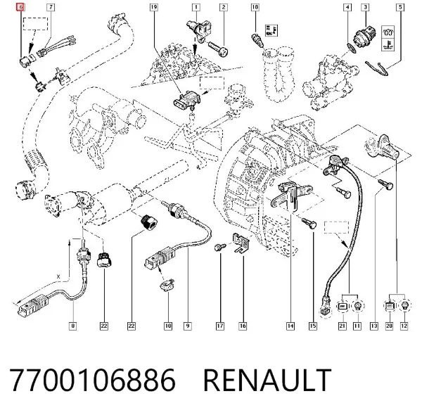 Датчик абсолютного давления 7700106886 Renault (RVI)