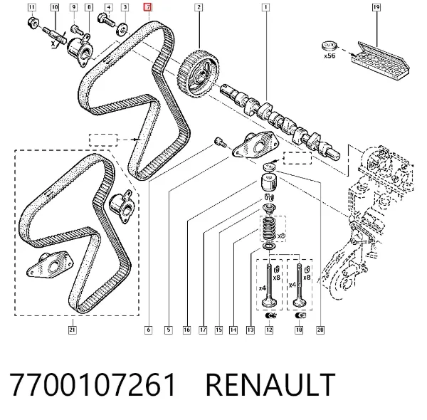 Ремень ГРМ 7700107261 Renault (RVI)