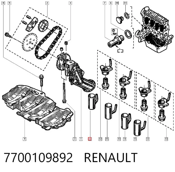 Форсунка масляная 7700109892 Renault (RVI)
