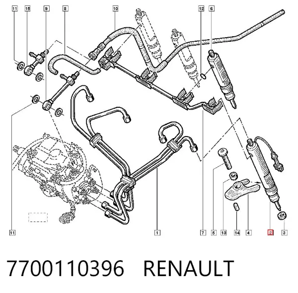 Топливные форсунки 7700110396 Renault (RVI)