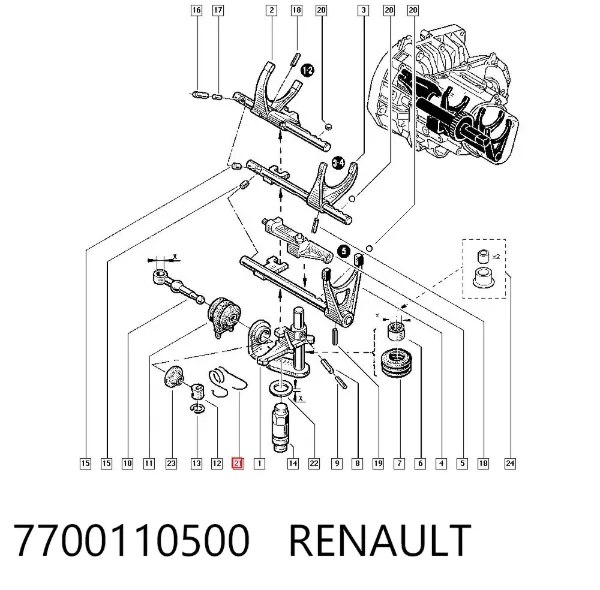 Ремкомплект кулисы 7700110500 Renault (RVI)