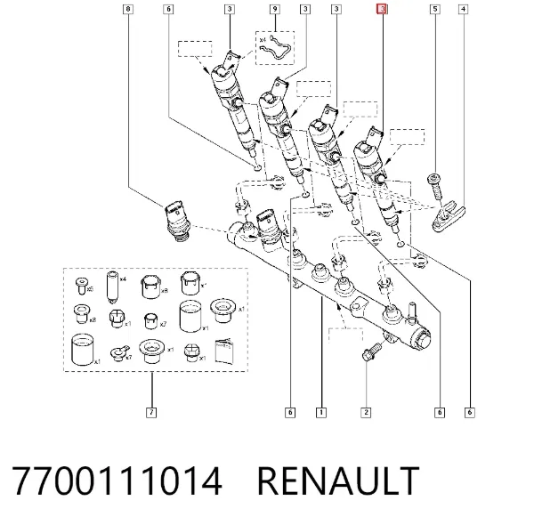 Топливные форсунки 7700111014 Renault (RVI)