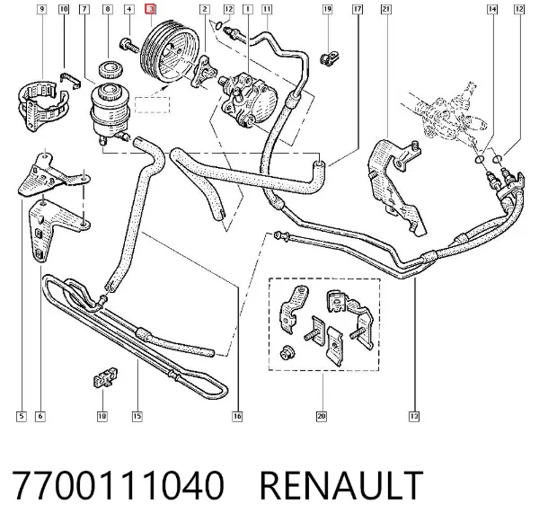 Шкив насоса ГУР 7700111040 Renault (RVI)