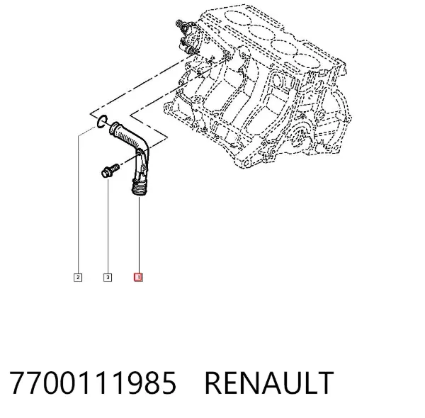 Патрубок системы охлаждения 7700111985 Renault (RVI)