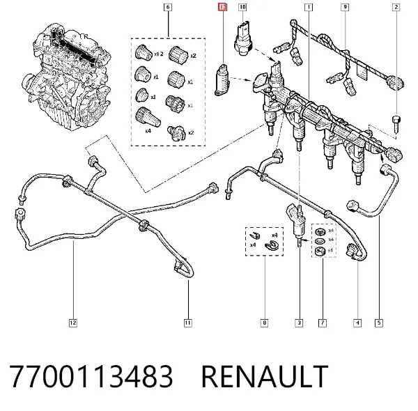 Регулятор давления топлива 7700113483 Renault (RVI)