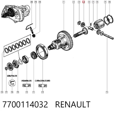 Сателлит дифференциала RENAULT 7700114032