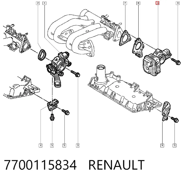 Дроссельная заслонка 7700115834 Renault (RVI)