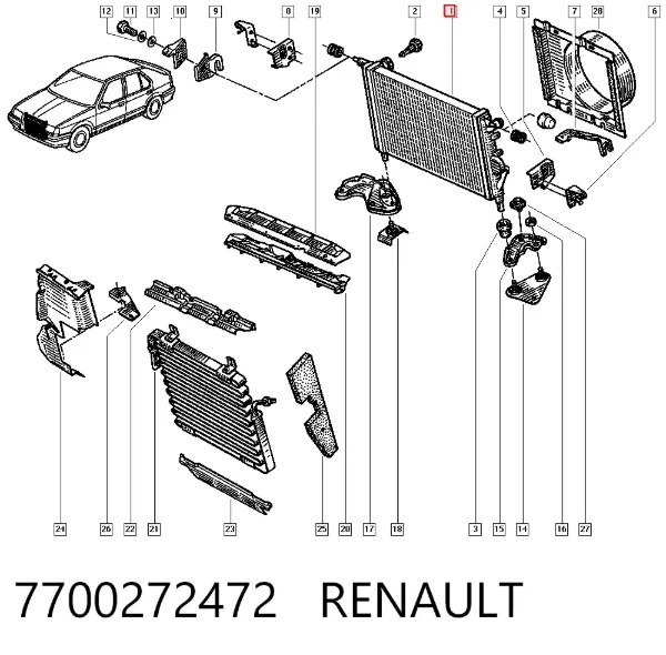 Радиатор 7700272472 Renault (RVI)