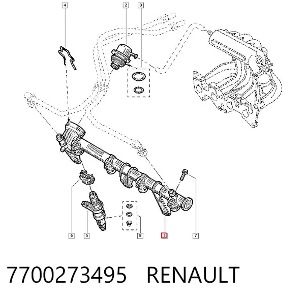Распределитель топлива (рампа) 7700273495 Renault (RVI)