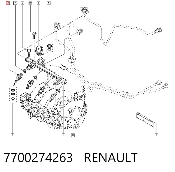 Топливные форсунки 7700274263 Renault (RVI)