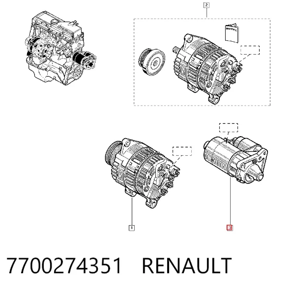Стартер 7700274351 Renault (RVI)