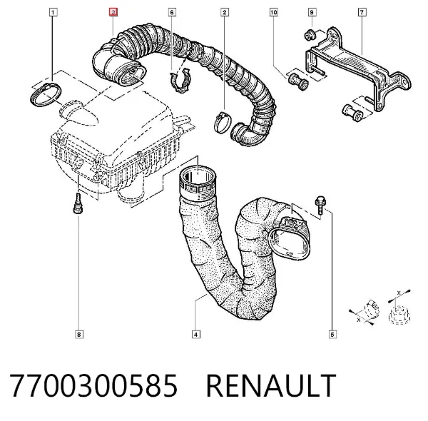 Выпускной патрубок воздушного фильтра 7700300585 Renault (RVI)