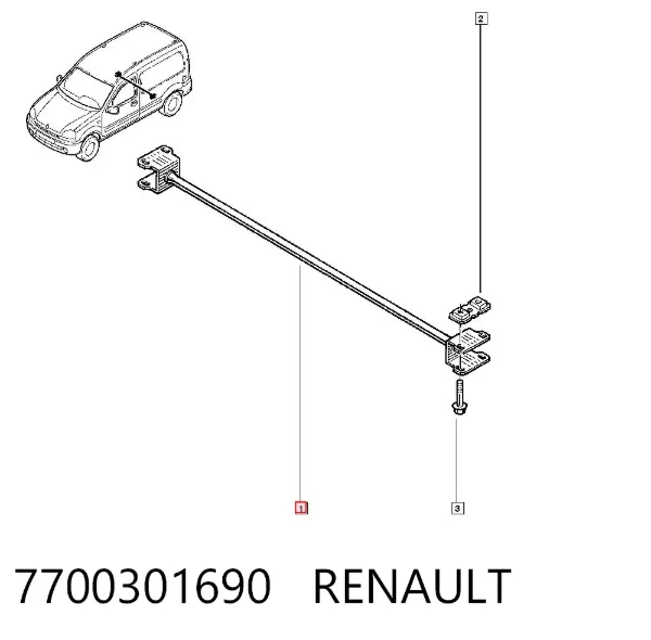 Стабилизатор задний 7700301690 Renault (RVI)