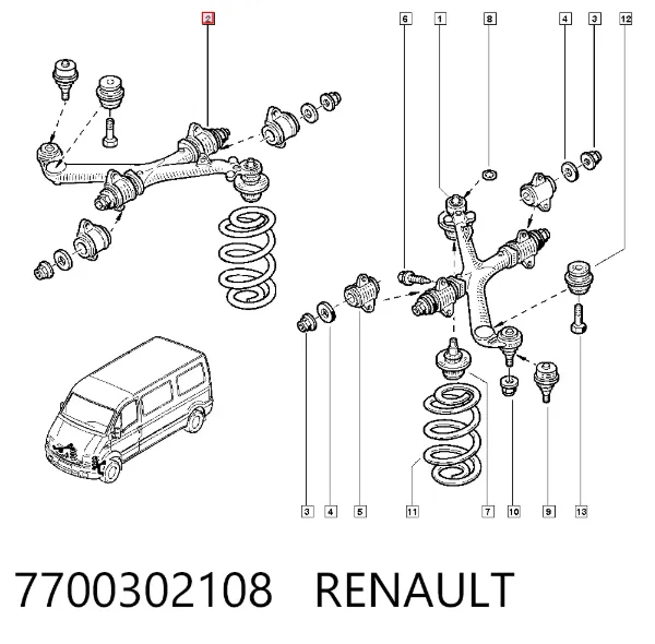 Верхний рычаг 7700302108 Renault (RVI)