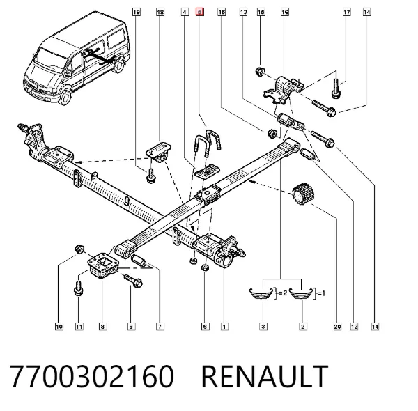 Стремянка рессоры 7700302160 Renault (RVI)