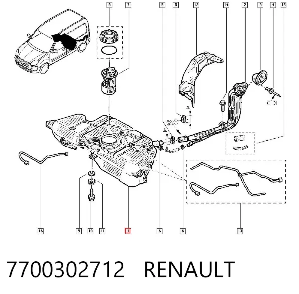 Бензобак 7700302712 Renault (RVI)