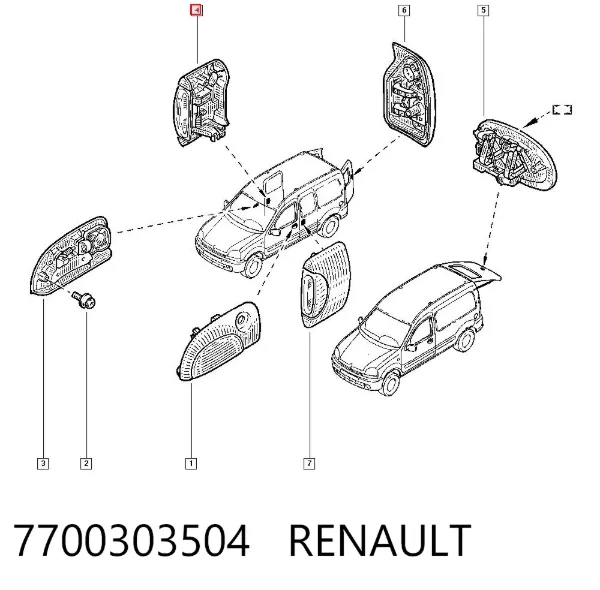 Ручка боковой двери наружная правая 7700303504 Renault (RVI)