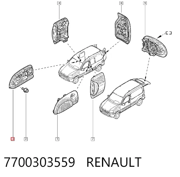 Ручка двери передней наружная правая 7700303559 Renault (RVI)