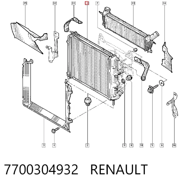 Радиатор 7700304932 Renault (RVI)