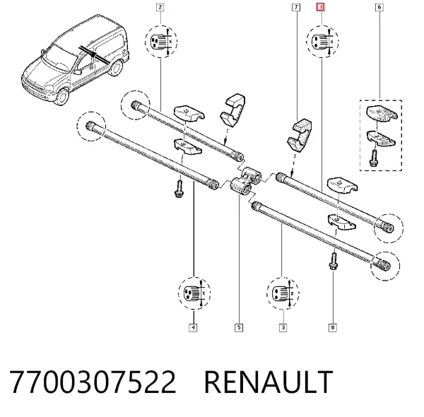 Торсион задний левый 7700307522 Renault (RVI)