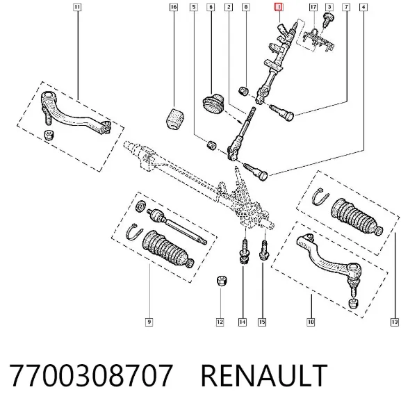 Рулевая колонка 7700308707 Renault (RVI)