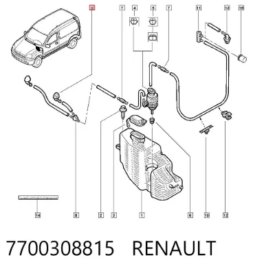 Форсунка омывателя лобового стекла RENAULT 7700308815